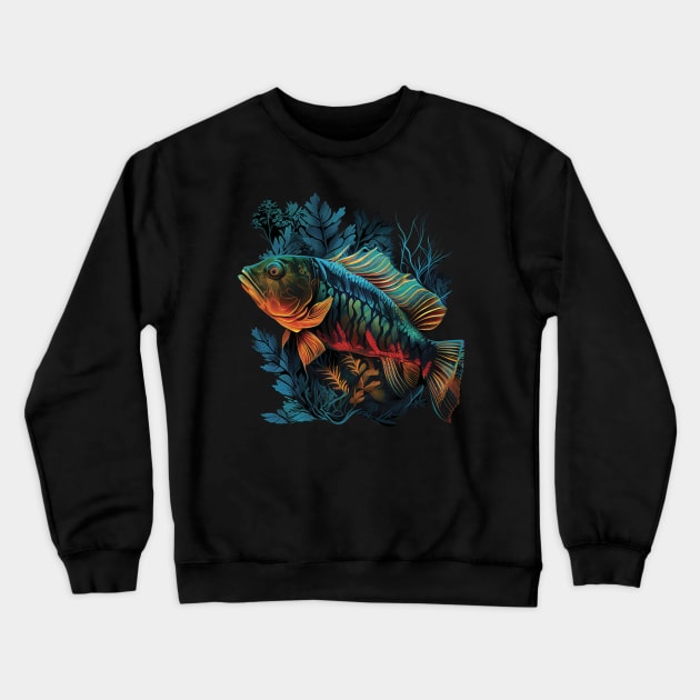 Peacock bass fishing Crewneck Sweatshirt by GreenMary Design